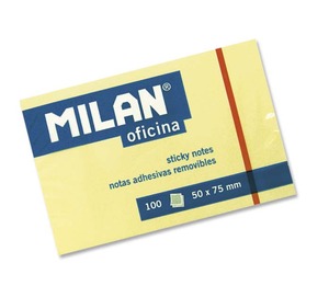 Öntapadó jegyzettömb 50x76 mm 100 lap Milan sárga