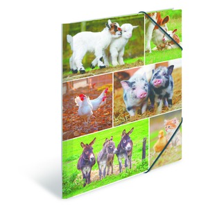 Gumis mappa A/4 karton Herma "Animal Worlds" Farm állatok