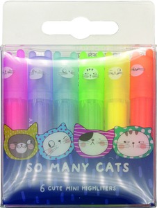 Szövegkiemelő készlet 1-4 mm M&G "So Many Cats" 6 neon szín